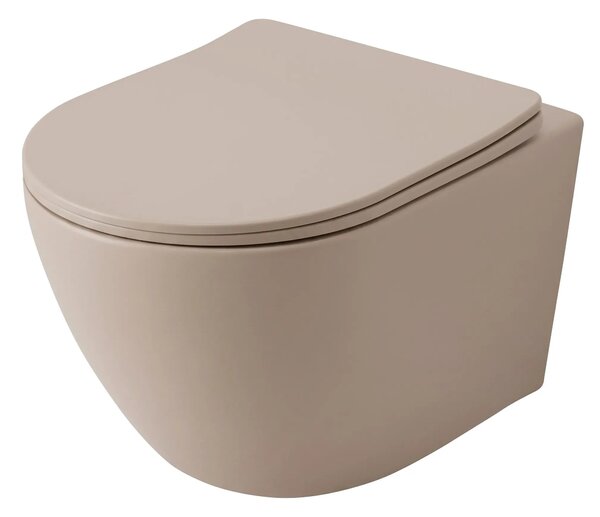 Focus Fali WC Csésze Szett + Pultra Szerelhető Mosdó Rea Focus Taupe