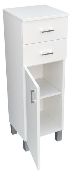 Viva STYLE Fürdőszoba Állószekrény - 100 Polc, 2 Fiók - Fehér - 100cm