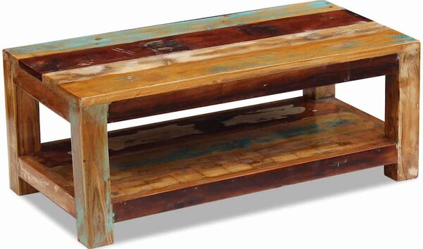 Tömör újrahasznosított fa dohányzóasztal 90 x 45 x 35 cm