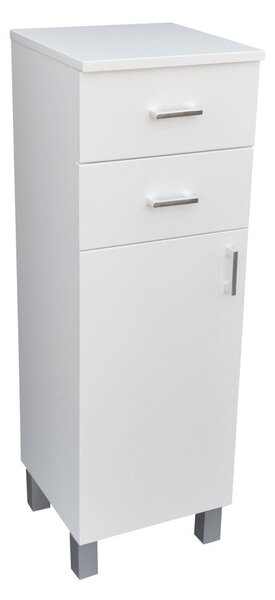 Viva STYLE Fürdőszoba Állószekrény - 100 Polc, 2 Fiók - Fehér - 100cm