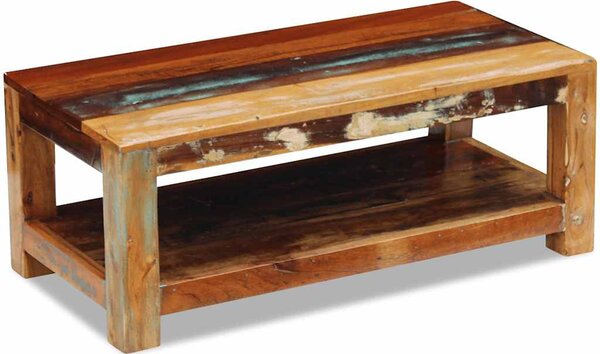 Tömör újrahasznosított fa dohányzóasztal 90 x 45 x 35 cm
