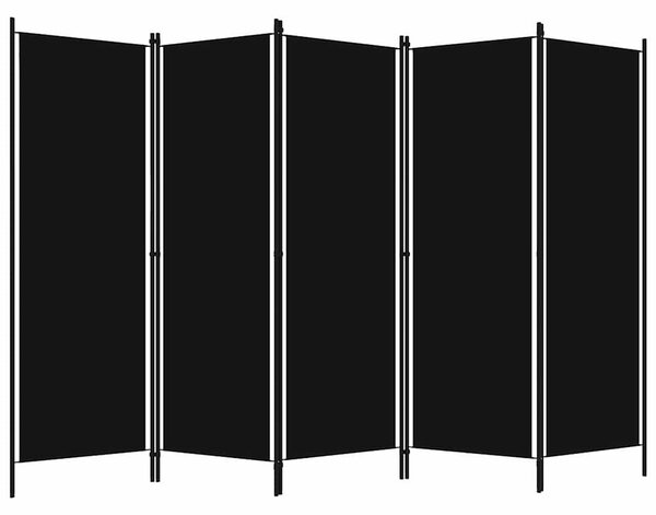 Fekete 5 paneles paraván 250 x 180 cm