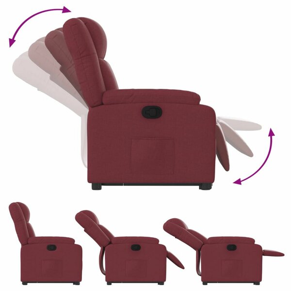 Relax Fotel - Elektromos Emelő - Bordó