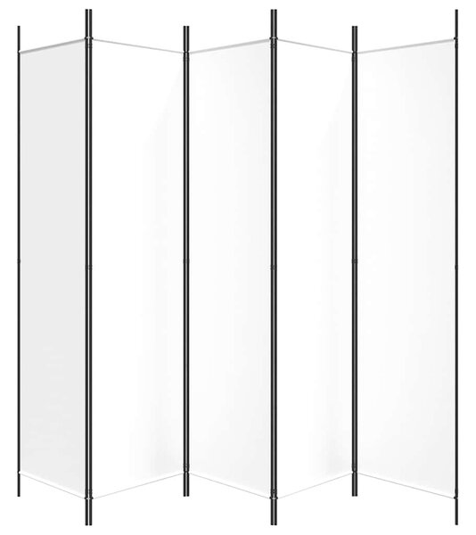 Fehér 5 paneles paraván 250x200 cm szövet