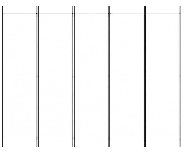Fehér 5 paneles paraván 250x200 cm szövet