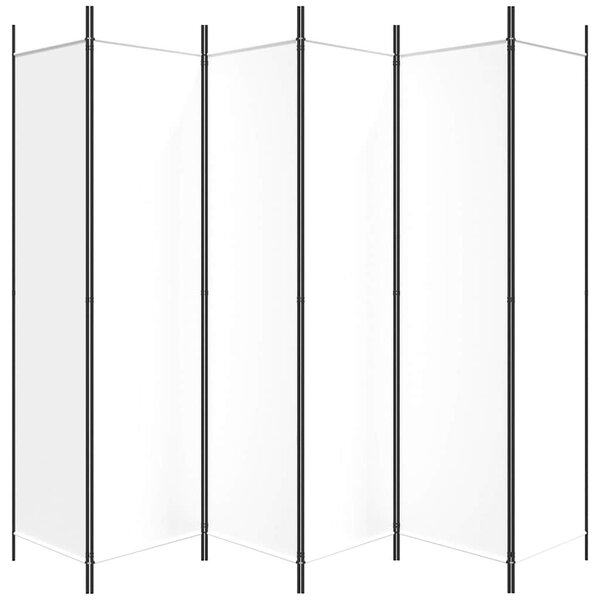 6 paneles fehér szövet térelválasztó 300x200 cm