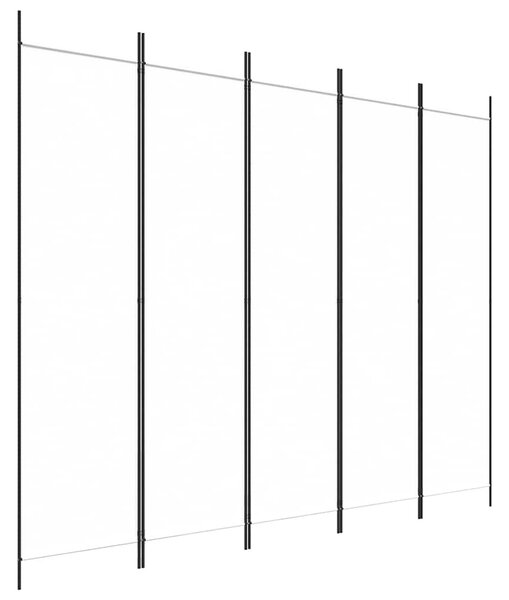 Fehér 5 paneles paraván 250x200 cm szövet