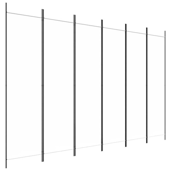 6 paneles fehér szövet térelválasztó 300x200 cm