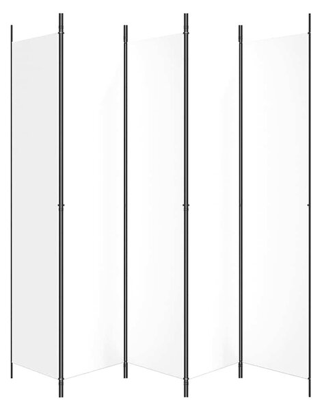 Fehér 5 paneles paraván 250x220 cm szövet