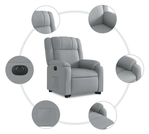 VidaXL Elektromos Dönthető Fotel - Világosszürke