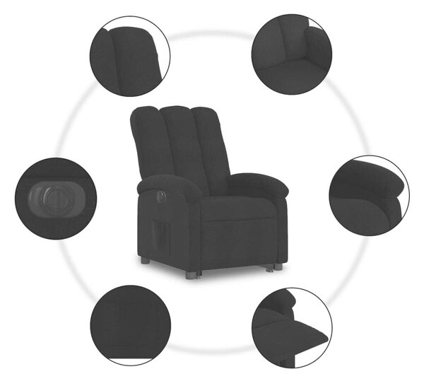 VidaXL Elektromos Felfelé Segítő Fotel - Fekete