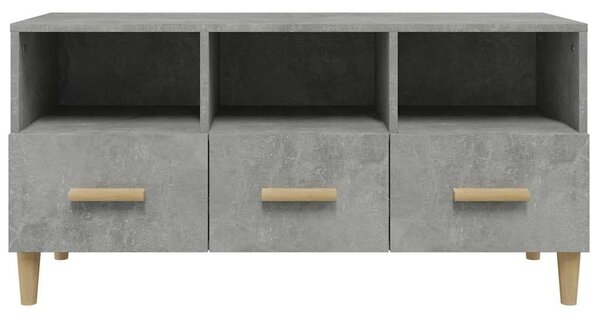 Betonszürke szerelt fa TV-szekrény 102 x 36 x 50 cm