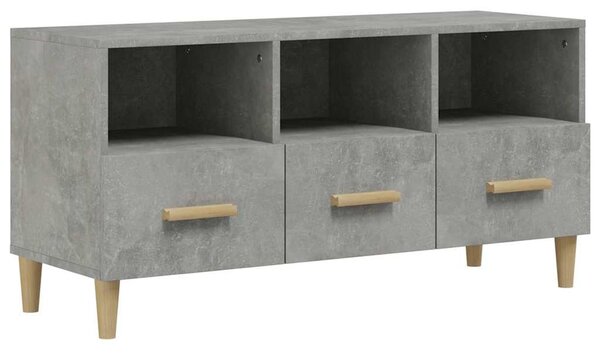 Betonszürke szerelt fa TV-szekrény 102 x 36 x 50 cm