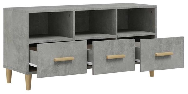 Betonszürke szerelt fa TV-szekrény 102 x 36 x 50 cm
