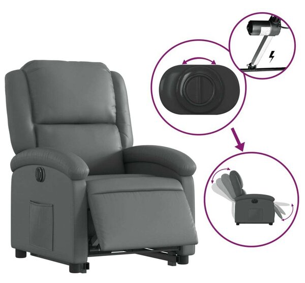 VidaXL Elektromos Fotel - Felállást Segítő - Szürke
