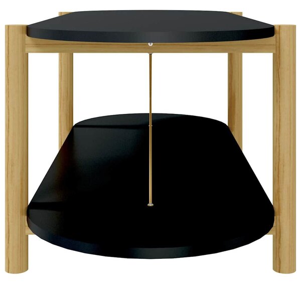 Fekete szerelt fa dohányzóasztal 110x48x40 cm