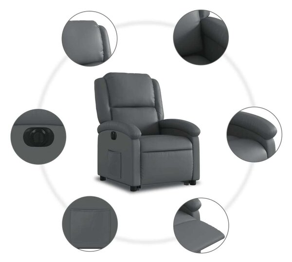 VidaXL Elektromos Fotel - Felállást Segítő - Szürke