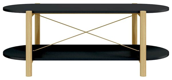 Fekete szerelt fa dohányzóasztal 110x48x40 cm