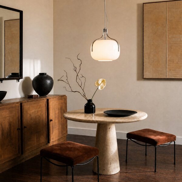 Függőlámpa Lucande, Christo, dimmable, Fehér, Étkező, Üveg, Dizájn