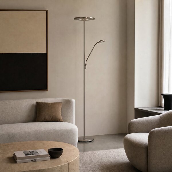 Állólámpa Lucande, Raymond, dimmable, Fémes, Nappali, Fém, Modern