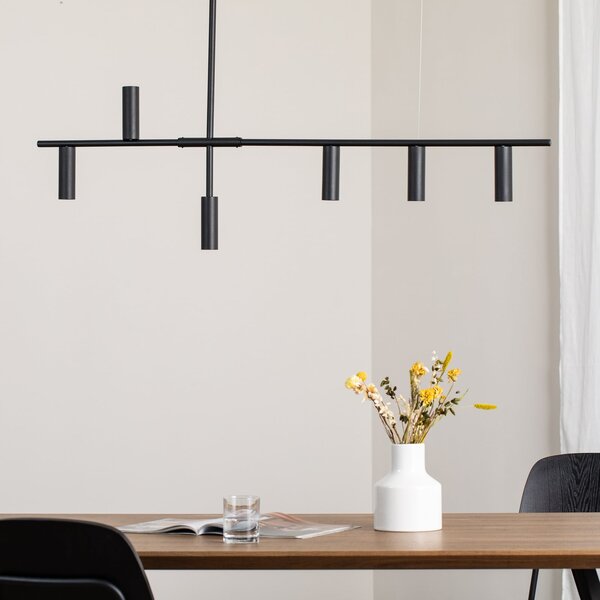 Függőlámpa ALDEX, Trevo 6, dimmable, Fekete, Nappali, Fém, Modern