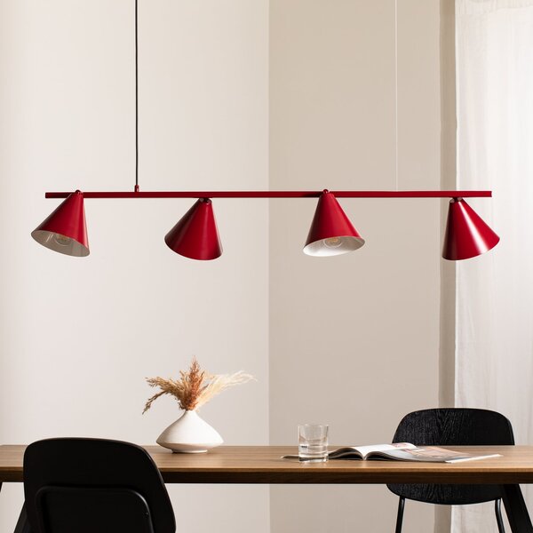 Függőlámpa ALDEX, Hängeleuchte Form 4, dimmable, Piros, Étkező, Fém, Modern