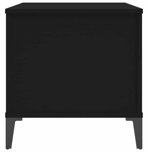 Fekete szerelt fa dohányzóasztal 90x44,5x45 cm