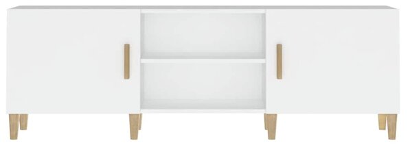 Fehér szerelt fa TV-szekrény 150 x 30 x 50 cm