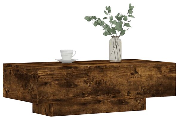 Füstös tölgy színű szerelt fa dohányzóasztal 100x49,5x31 cm