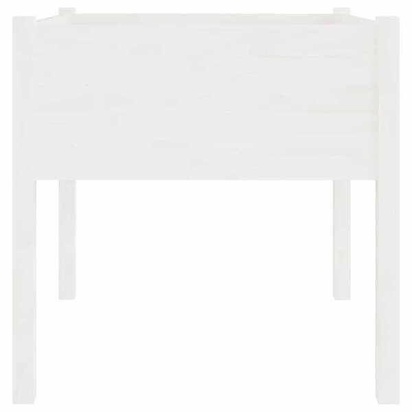 2 db fehér tömör fenyőfa kerti virágtartó 70 x 70 x 70 cm