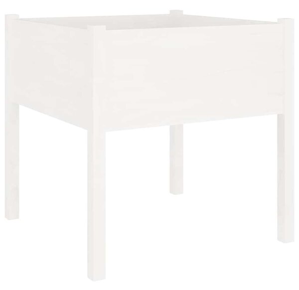 2 db fehér tömör fenyőfa kerti virágtartó 70 x 70 x 70 cm