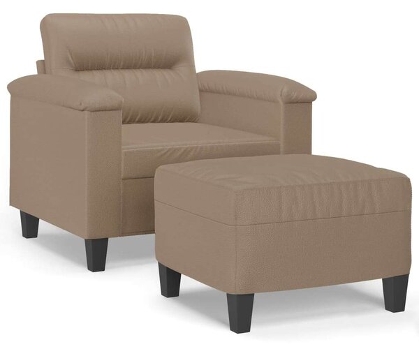 VidaXL kávészínű műbőr kanapéfotel lábtartóval 60 cm