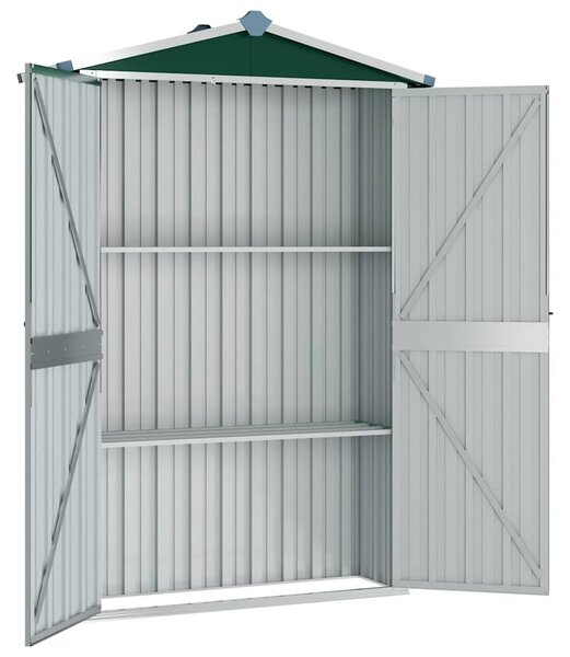 Zöld horganyzott acél kerti fészer 116x45x175 cm