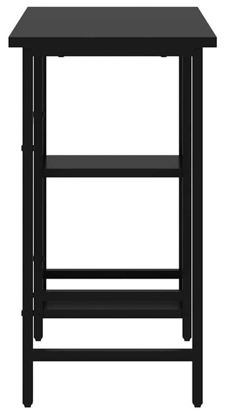 Fekete MDF és fém számítógépasztal 80 x 40 x 72 cm