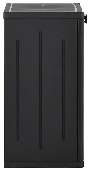 Fekete PP rattan kerti tárolószekrény 65 x 45 x 88 cm