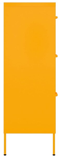 Mustársárga acél fiókos szekrény 80 x 35 x 101,5 cm
