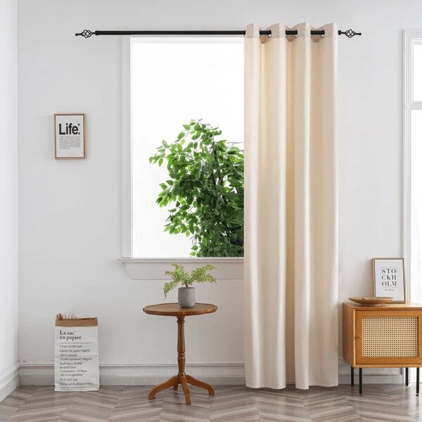 DUNES VELVET sötétítő függöny 140×250 cm, krémszínű Felfüggesztés: Fém gyűrűk