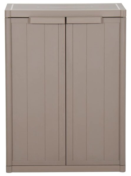 Barna PP fahatású kerti tárolószekrény 65 x 45 x 88 cm