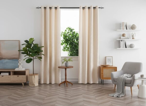 DUNES VELVET sötétítő függöny 140×250 cm, krémszínű Felfüggesztés: Fém gyűrűk