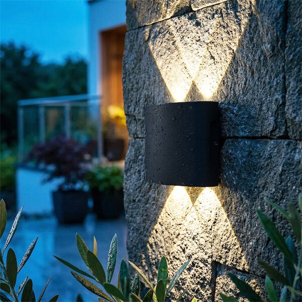 Kültéri fali lámpa fekete LED-del 4-lámpás IP54 - Silly