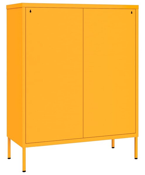 Mustársárga acél fiókos szekrény 80 x 35 x 101,5 cm