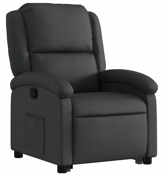 Relax Fotel - Elektromos Emelő - Valódi Bőr - Fekete