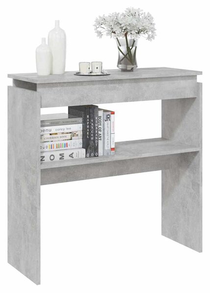 Betonszürke szerelt fa tálalóasztal 80 x 30 x 80 cm