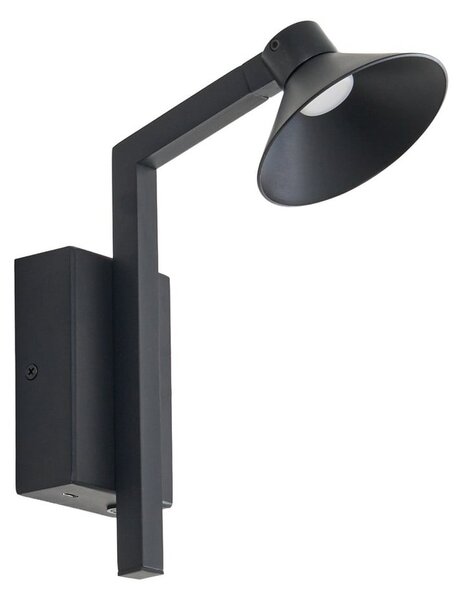 Fali Lámpa Lucande, Steve, dimmable, Fekete, Nappali, Fém, Modern