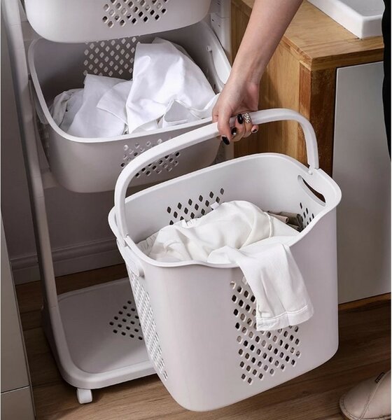4Home TRIS univerzális tároló kosarak kerekeken, 3 emeletes, 3 emelet