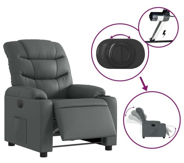 Relax Fotel Elektromos - Szürke Műbőr