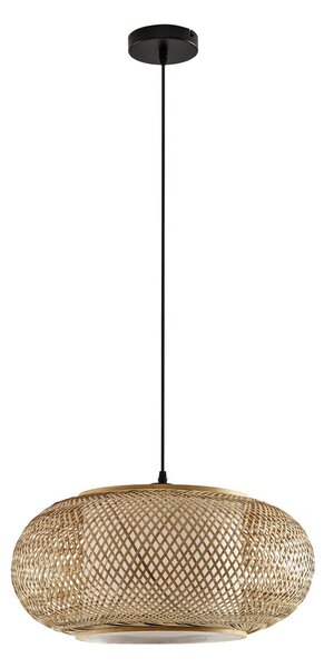 Függőlámpa Lindby, Romaine, dimmable, Fa, Nappali, Bambusz, Skandináv