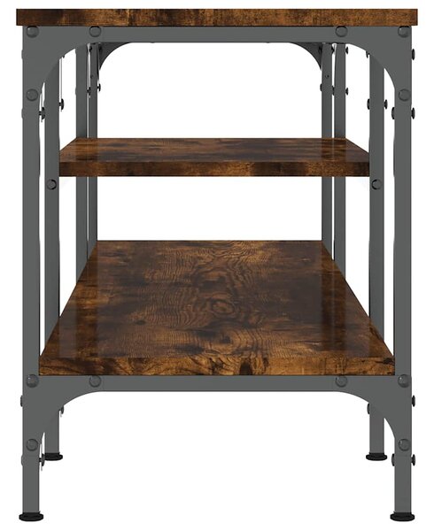 Sonoma tölgy színű szerelt fa és vas TV-szekrény 121x35x45 cm