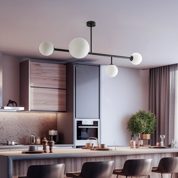 Mennyezeti Lámpa ALDEX, Dione, dimmable, Fekete, Étkező, Fém, Modern