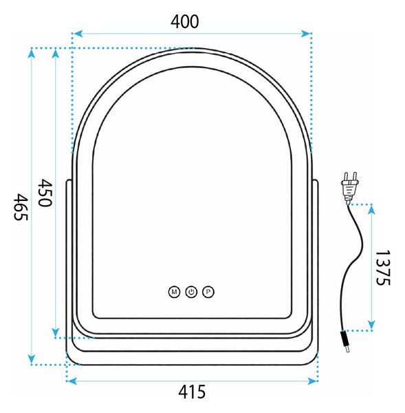 LED Tükör GLAM White 40x45cm